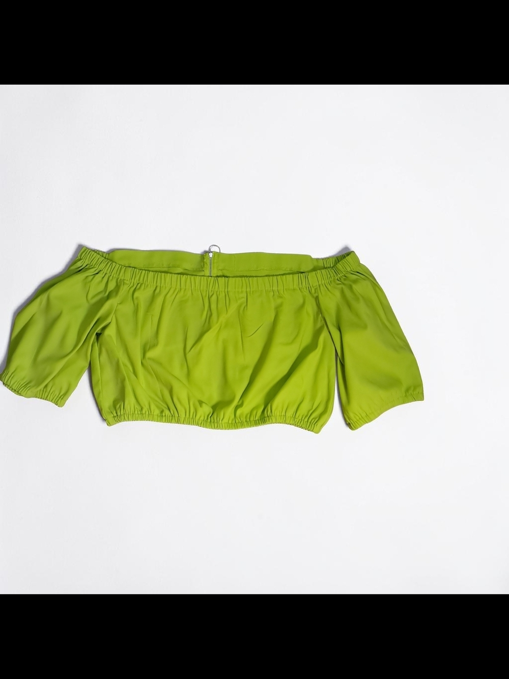 like an angel Bright Lime Off-Shoulder Crop Top